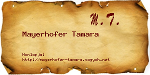Mayerhofer Tamara névjegykártya